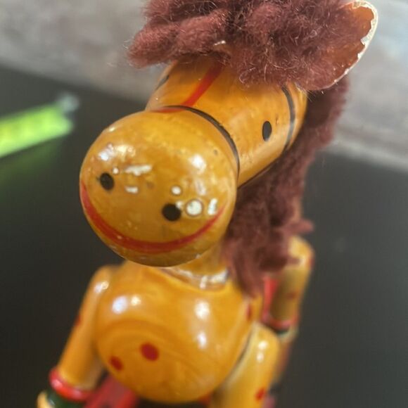 Vintage 70's Christmas Treasury 7" Wood Hobby Rocking Horse Figurine Decor RARE - Picture 9 of 9